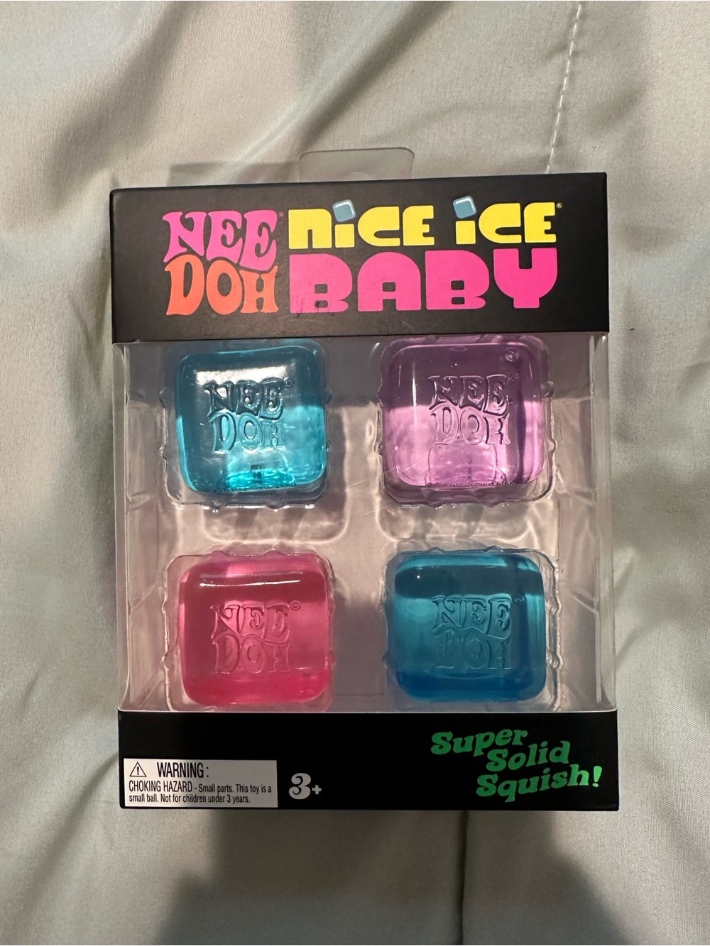 Nee Doh Nice Ice Baby Super Solid Squish - Blue & Pink